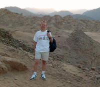Tourist after sunset