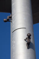 Žižkov TV Tower, with crawling babies by David Černý