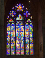 Stained-glass windows from within St Vitus’ cathedral