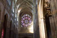 Stained-glass windows from within St Vitus’ cathedral
