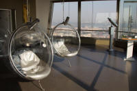 Chairs in an observation lounge of Zižkov TV Tower