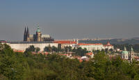 Prague Castle and beyond from Petřín Hill