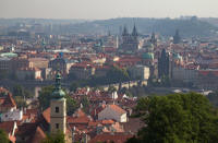 Charles Bridge, Church of Our Lady before Týn and Powder Tower from Petřín Hill