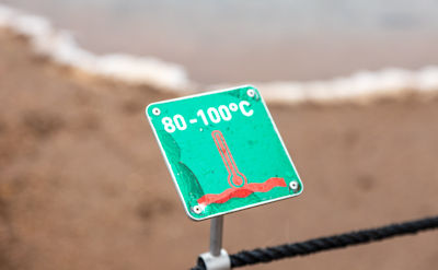 Hot water warning sign