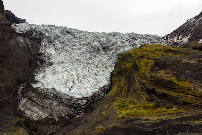 End of Gigjökull glacier, one of 2 outlets of Eyjafjallajökull