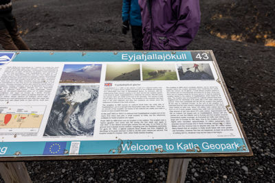Information board about the Eyjafjallajökull glacier