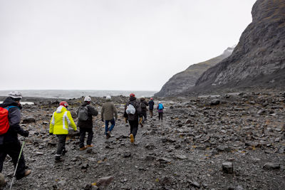 The tour group sets off