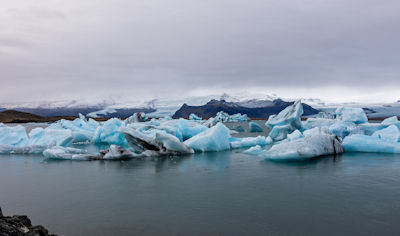 New ice in the Jökulsárlón glacier lagoon