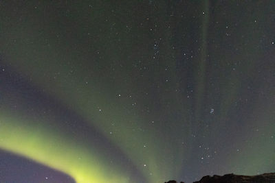 Northern lights, Auriga, Taurus and Mars, not quite in focus