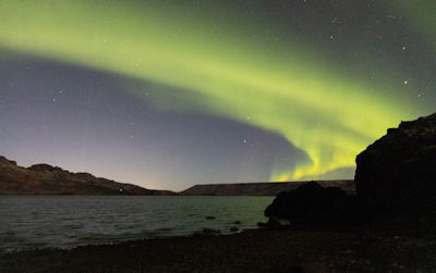 Northern lights not quite in focus and stars trailed