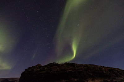 Northern lights, Auriga, Taurus and Mars