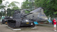 Captured American tank and helicopter