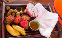 Fruit snack on Mekong cruising boat