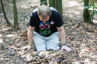 Cross-eyed tourist tries the hiding place