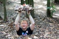 Cross-eyed tourist tries the hiding place