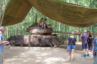 American tank disabled by a delay mine