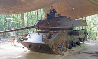 American tank disabled by a delay mine