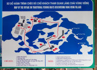 Map of Vung Vieng fishing village and rowing route