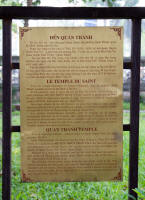 Quán Thánh temple notice
