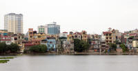 Buildings to the north of hồ (lake) Thanh Nhàn