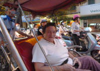 Pauline in her rickshaw