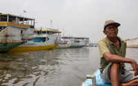 Pilot of the blue tour boat