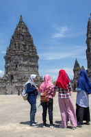 Visitors and the Brahma temple