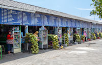 Refreshment sellers and their identical prices at Prambanan