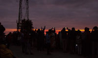 The expectant crowd at Tengger caldera at sunrise