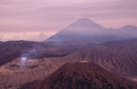 Mount Bromo and Mount Batok, with Mount Semeru in the background