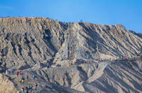 Stairway to the crater rim of Mount Bromo