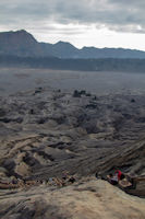 Panorama of the Tengger caldera from the rim of the crater of Mount Bromo