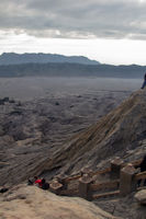 Panorama of the Tengger caldera from the rim of the crater of Mount Bromo