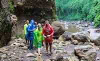 Paul Whiteley, Martin and Emily & Jamie Searson are wet