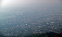 Hazy view of Naples
