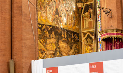 Controversial Last Judgement painting in the Basilica di San Petronio showing a Muslim
