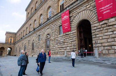 Andrew Spiro tries to negotiate access to the Palazzo Pitti