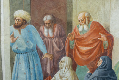 The Healing of the Cripple and the Raising of Tabitha by Masolino and Masaccio