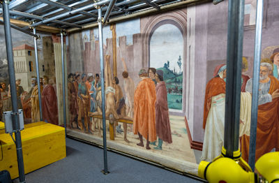 Disputation with Simon Magus and Crucifixion of St Peter by Filippino Lippi