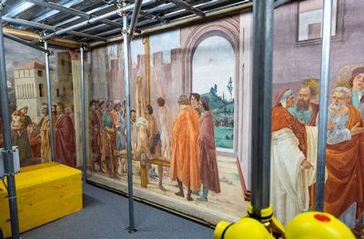 Disputation with Simon Magus and Crucifixion of St Peter by Filippino Lippi