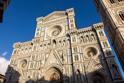 Composite of the front of the Duomo