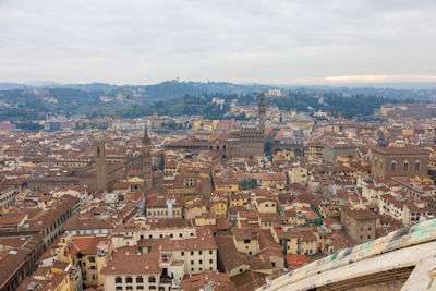 View south from the top of the Duomo's dome towards Palazzo Vecchio