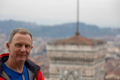 Tourist at the top of the Duomo's dome