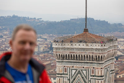 Blurry tourist at the top of the Duomo's dome