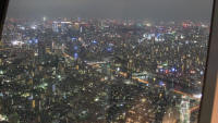 From the Tembo deck at 340m: Ryogoku, Kuramae and Umaya Bridges at night