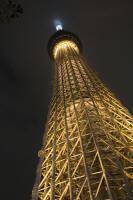 From the base of the Skytree at night