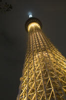 From the base of the Skytree at night