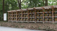 Barrels of wine offered to the Shinto deities
