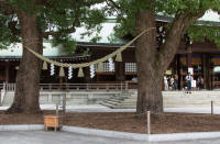 Shimenawa (rice straw rope) with shide (lightning streamers)
