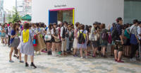 Queue for 11 AM opening of fashion shop